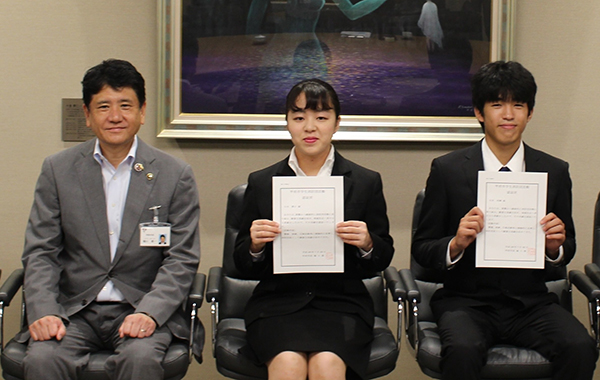 7月20日 甲府市学生消防団活動認証状 交付式の写真2