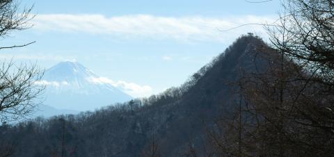 黒富士峠から見た富士山(左)と黒富士(右)