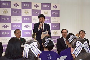 4月6日 甲府商業高校 ソングリーダー部 ミスダンスドリルチーム  優勝報告会の写真1