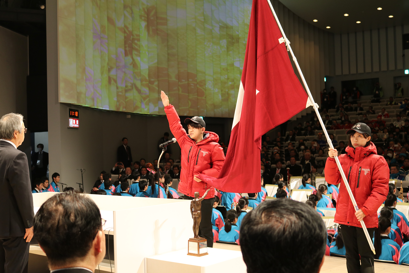 1月28日 第73回国民体育大会冬季大会スケート競技会 開始式の写真2
