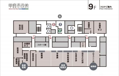 本庁舎フロアマップ9階